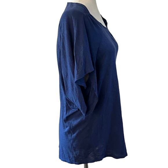 Revolve LA Made Womens Small Pullover Top Navy Blue Short Sleeve Boat Neck NWT - Picture 3 of 10